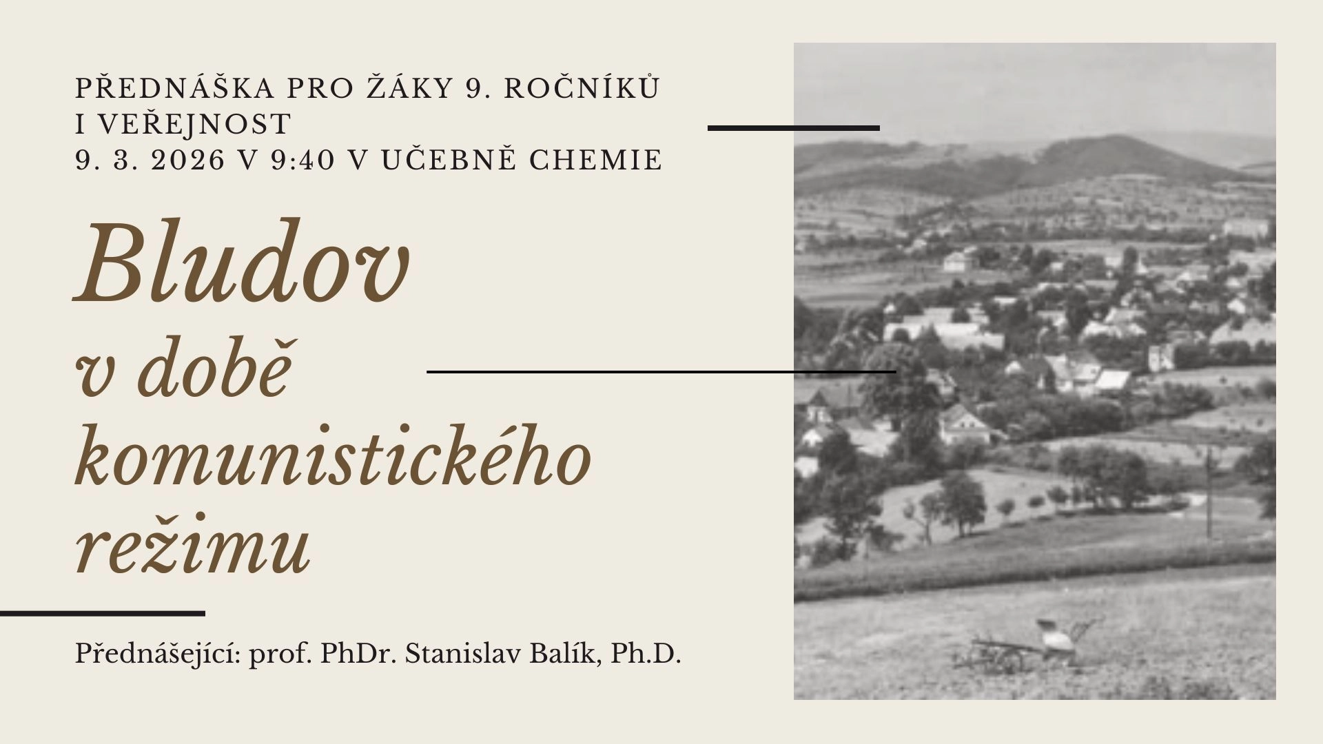 Bludov v&nbsp;době komunistického režimu